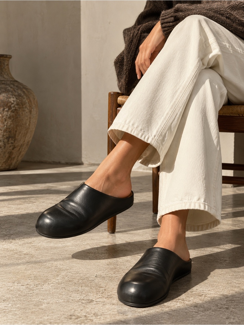 Marsèll Black Leather Clogs Mules EU 40 US 10 Made in Italy $1298